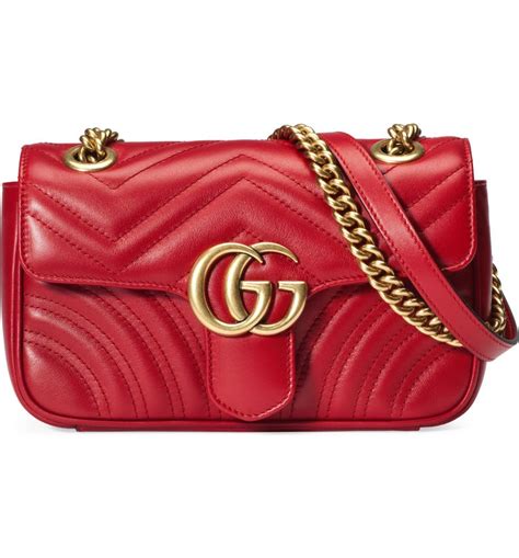 Gucci GG Hibiscus Red Marmont Mini Shoulder Bag (RRP £1360)